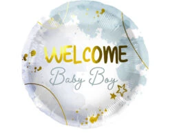 Helium Ballon Welcome Baby Boy Blauw Leeg 45cm