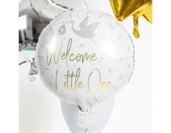 Helium Ballon Welcome Little One Ooievaar Leeg 45cm -Feestartikelen Winkel helium ballon welcome little one ooievaar leeg 45c 2