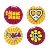 Hippie Buttons 3cm 4st -Feestartikelen Winkel hippie buttons 3cm 4st
