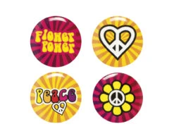 Hippie Buttons 3cm 4st