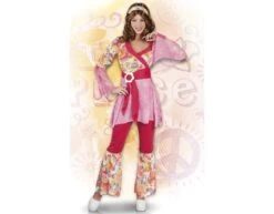 Hippie Kostuum Dames Roze -Feestartikelen Winkel hippie kostuum dames roze 2