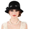 Hoed Charleston Lady Zwart 27cm -Feestartikelen Winkel hoed charleston lady zwart 27cm