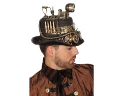 Hoed Steampunk Met Mijnlamp -Feestartikelen Winkel hoed steampunk met mijnlamp 2