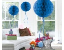 Honeycomb Bal Blauw 30cm -Feestartikelen Winkel honeycomb bal blauw 30cm 1