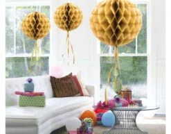 Honeycomb Bal Goud 30cm -Feestartikelen Winkel honeycomb bal goud 30cm 1