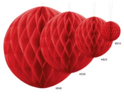 Honeycomb Bal Rood 40cm -Feestartikelen Winkel honeycomb bal rood 40cm 1