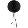 Honeycomb Bal Zwart Franje 30cm -Feestartikelen Winkel honeycomb bal zwart franje 30cm