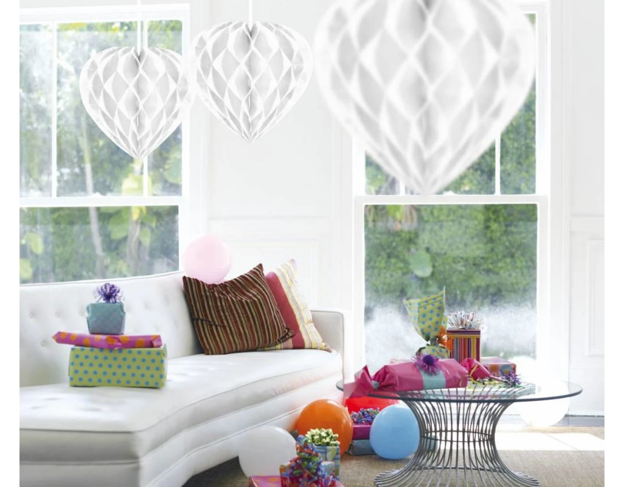 Honeycomb Wit Hart 30cm 5 Honeycomb Wit Hart 30cm - Afbeelding 3