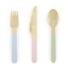 Houten Bestek Gekleurd Pastel 16cm 18 Delig -Feestartikelen Winkel houten bestek gekleurd pastel 16cm 18 delig