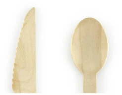 Houten Bestek Roze 16cm 18 Delig -Feestartikelen Winkel houten bestek roze 16cm 18 delig 1