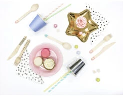 Houten Bestek Roze 16cm 18 Delig -Feestartikelen Winkel houten bestek roze 16cm 18 delig 3