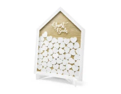 Houten Gastenboek Hartjes 43cm