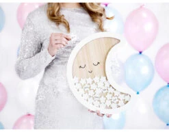 Houten Gastenboek Maan 38,5cm -Feestartikelen Winkel houten gastenboek maan 385cm 2