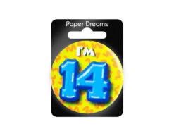I'm 14 Button 14 Jaar 5,5cm -Feestartikelen Winkel im 14 button 14 jaar 55cm 1