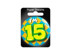 I'm 15 Button 15 Jaar 5,5cm -Feestartikelen Winkel im 15 button 15 jaar 55cm 1