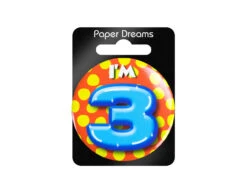 I'm 3 Button 3 Jaar 5,5cm -Feestartikelen Winkel im 3 button 3 jaar 55cm 1