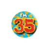 I'm 35 Button 35 Jaar 5,5cm -Feestartikelen Winkel im 35 button 35 jaar 55cm