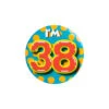 I'm 38 Button 38 Jaar 5,5cm -Feestartikelen Winkel im 38 button 38 jaar 55cm