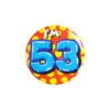 I'm 53 Button 53 Jaar 5,5cm -Feestartikelen Winkel im 53 button 53 jaar 55cm