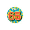 I'm 65 Button 65 Jaar 5,5cm -Feestartikelen Winkel im 65 button 65 jaar 55cm