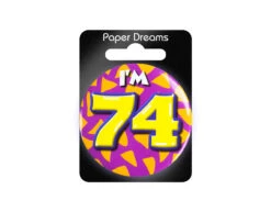 I'm 74 Button 74 Jaar 5,5cm -Feestartikelen Winkel im 74 button 74 jaar 55cm 1