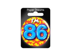 I'm 86 Button 86 Jaar 5,5cm -Feestartikelen Winkel im 86 button 86 jaar 55cm 1