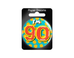 I'm 90 Button 90 Jaar 5,5cm -Feestartikelen Winkel im 90 button 90 jaar 55cm 1