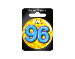 I'm 96 Button 96 Jaar 5,5cm -Feestartikelen Winkel im 96 button 96 jaar 55cm 1