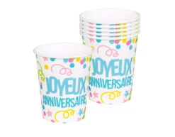 Joyeux Anniversaire Bekers 250ml 6st