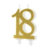 Kaars 18 Jaar Goud 7,5cm -Feestartikelen Winkel kaars 18 jaar goud 75cm