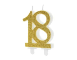 Kaars 18 Jaar Goud 7,5cm