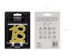 Kaars 18 Jaar Goud 7,5cm -Feestartikelen Winkel kaars 18 jaar goud 75cm 5