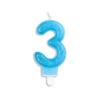 Kaars 3 Jaar Blauwe Glitter 7cm -Feestartikelen Winkel kaars 3 jaar blauwe glitter 7cm