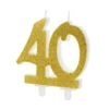 Kaars 40 Jaar Goud 7,5cm -Feestartikelen Winkel kaars 40 jaar goud 75cm