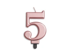 Kaars 5 Jaar Rose Goud Metallic 8cm