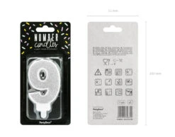 Kaars 9 Jaar Zilver 7cm -Feestartikelen Winkel kaars 9 jaar zilver 7cm 3