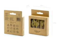 Kaarsen Happy Birthday Goud 2,5cm 13st -Feestartikelen Winkel kaarsen happy birthday goud 25cm 13st 2
