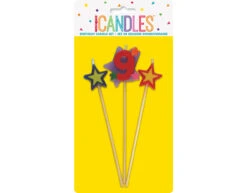 Kaarsen Set 9 Jaar Sterren 26cm 3st -Feestartikelen Winkel kaarsen set 9 jaar sterren 26cm 3st 1