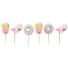 Kaarsen Set Flamingo/ Donut/ Frietjes 6st -Feestartikelen Winkel kaarsen set flamingo donut frietjes 6st