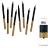 Kaarsjes Glitter Dip Zwart Goud 8cm 16st -Feestartikelen Winkel kaarsjes glitter dip zwart goud 8cm 16st
