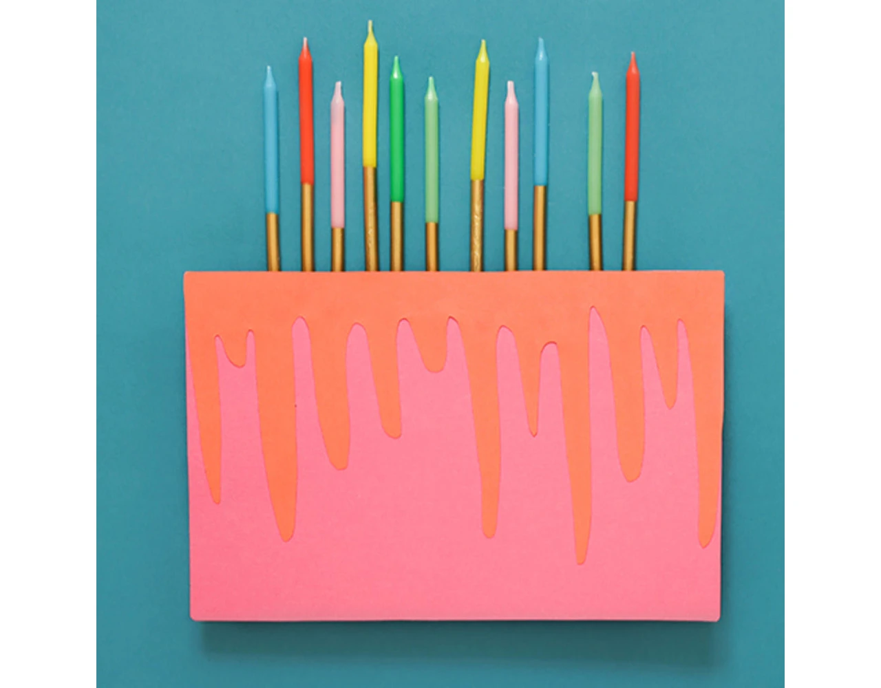 Kaarsjes Retro Gekleurd 10cm 5 Kaarsjes Retro Gekleurd 10cm - Afbeelding 3