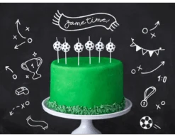 Kaarssen Voetbal 2,5cm 6st -Feestartikelen Winkel kaarssen voetbal 25cm 6st 1