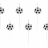 Kaarssen Voetbal 2,5cm 6st -Feestartikelen Winkel kaarssen voetbal 25cm 6st