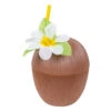 Kokosnoot Beker Met Bloem Plastic 10cm -Feestartikelen Winkel kokosnoot beker met bloem plastic 10cm