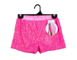Korte Broek Pailletten Neonroze M -Feestartikelen Winkel korte broek pailletten neonroze m 1