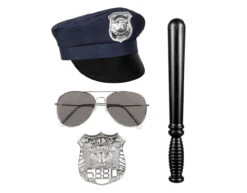 Kostuum Set Politie 33cm 4 Delig -Feestartikelen Winkel kostuum set politie 33cm 4 delig 1