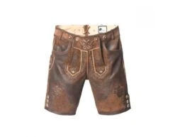 Lederhose Leer Kort Donkerbruin Gestikt En Bretels -Feestartikelen Winkel lederhose leer kort donkerbruin gestikt en bretels 2