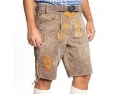 Lederhose Leer Kort Schaduw Oranje En Riem -Feestartikelen Winkel lederhose leer kort schaduw oranje en riem 2