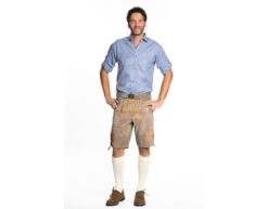 Lederhose Leer Kort Schaduw Oranje En Riem