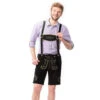 Lederhose Leer Kort Zwart En Bretels -Feestartikelen Winkel lederhose leer kort zwart en bretels